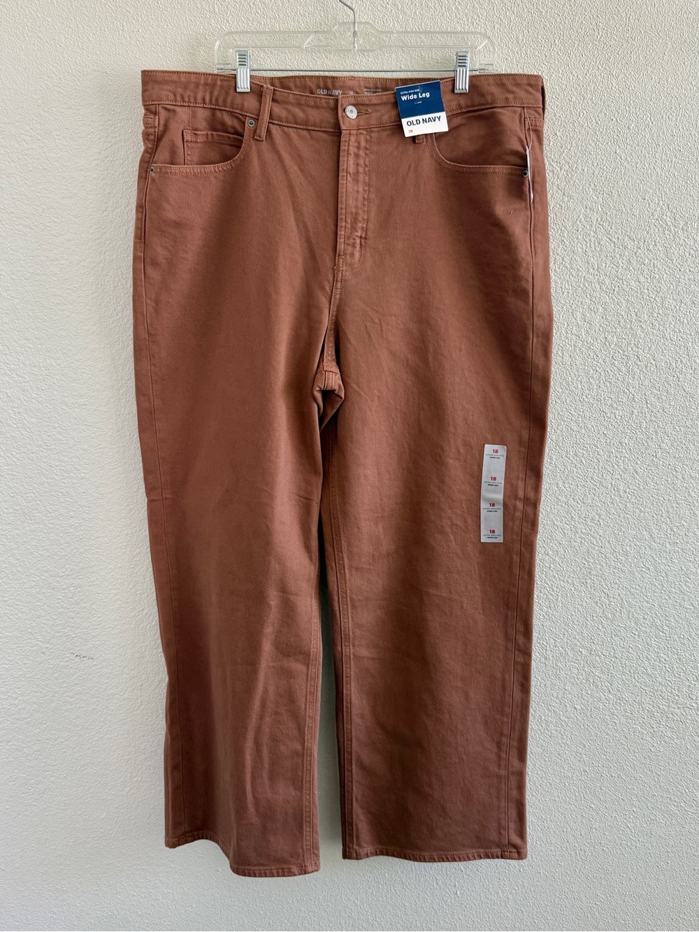 Old Navy Extra High-Rise Wide Leg Jeans Size 18 Rust/Terracotta Color NWT